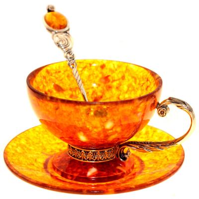 Чайный набор из янтаря с ложкой