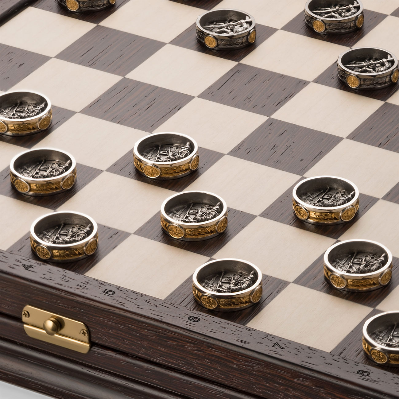 Серебряные шашки «Бородинское сражение» - артикул: ALT1193 | Мосподарок 