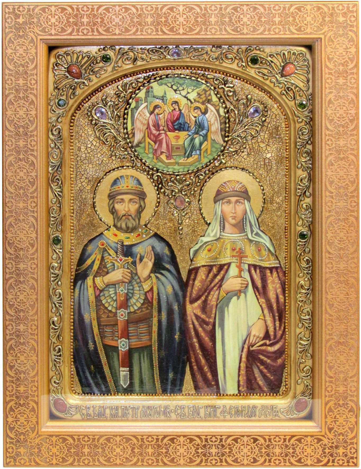 Живописная икона "Петр и Феврония" ручной работы - купить в Москве | Мосподарок 