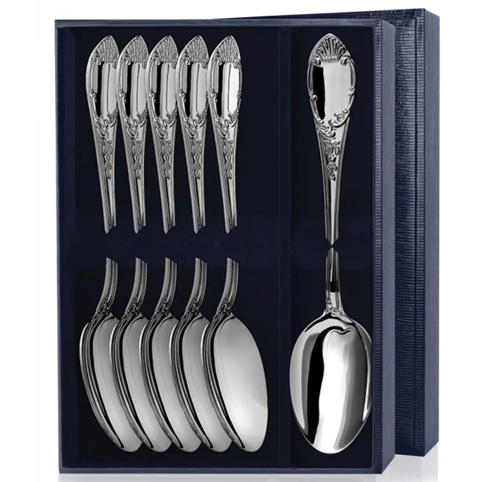 Серебряный набор столовых ложек "Престиж" на 6 персон - артикул: AK01216 | Мосподарок 
