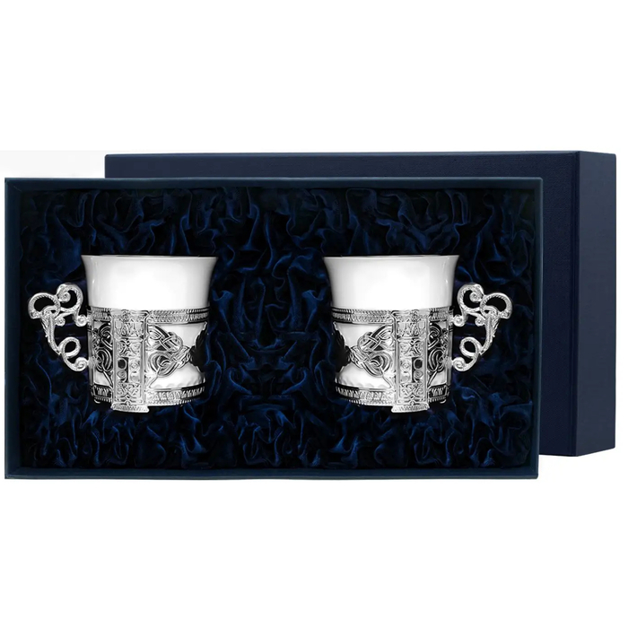 Набор серебряный кофейная чашка "Август Октавиан": чашка, без ложки, на 2 персоны - артикул: AK01746 | Мосподарок 