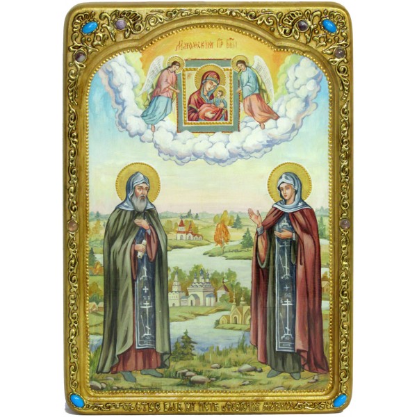 Живописная икона "Петр и Февронья" - артикул: 819481 | Мосподарок 