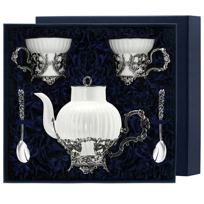 Набор серебряный "Симфония" на 2 персоны, в футляре - артикул: AK01770 | Мосподарок 
