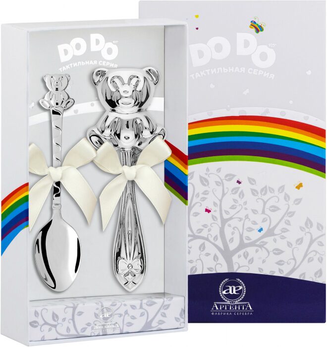 Набор серебряный для малышей DODO "Медведь" (2 предмета) - артикул: AK01470 - стоимость: 22 800 руб. Набор серебряный для малышей DODO "Медведь" (2 предмета) - артикул: AK01470 | Мосподарок