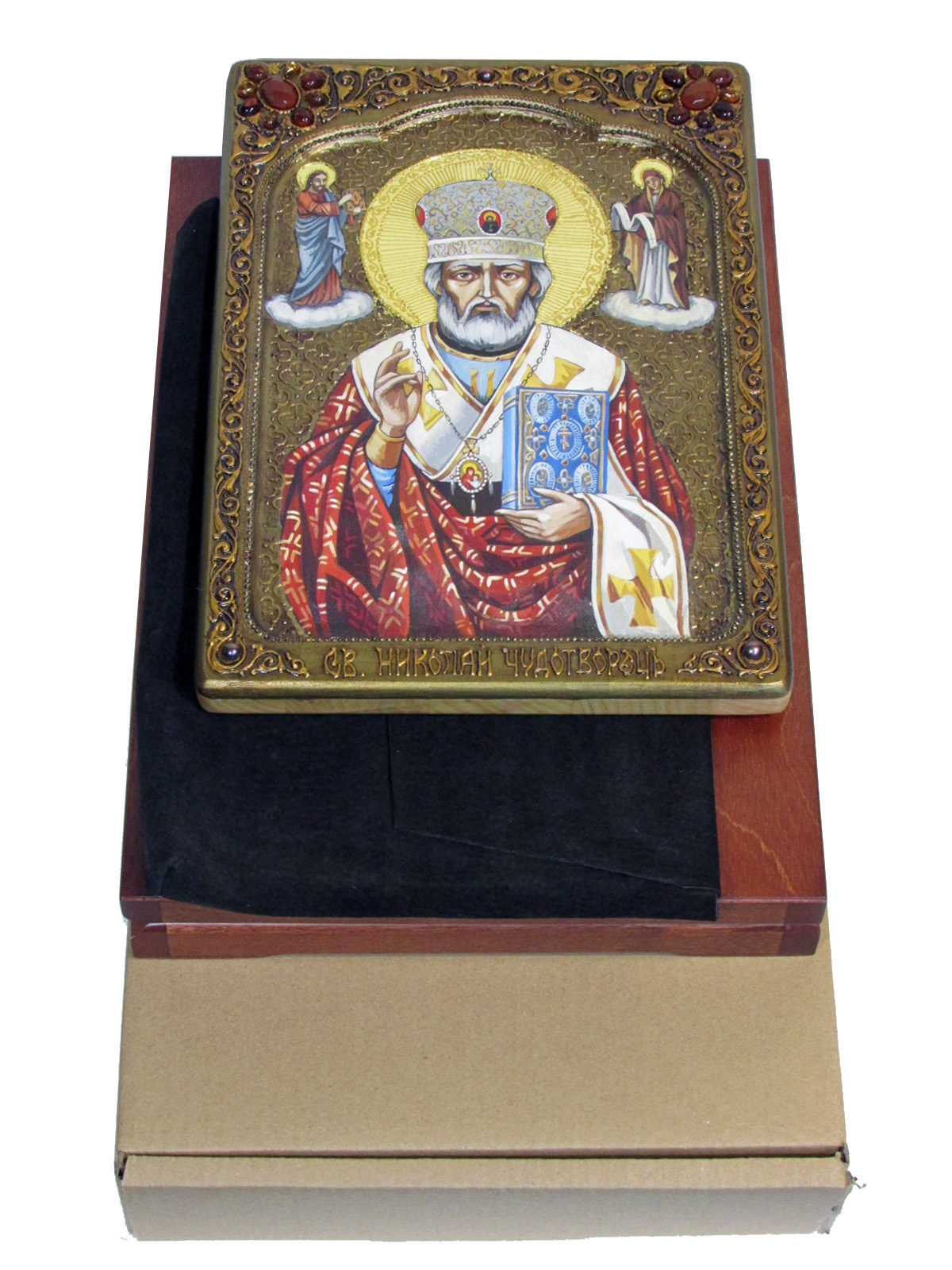 Живописная икона "Святитель Николай, архиепископ Мир Ликийский (Мирликийский)", чудотворец - купить в Москве | Мосподарок 