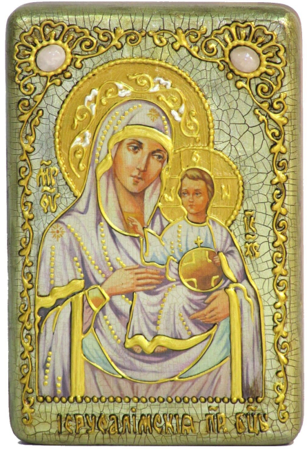 Настольная «Иерусалимская Гефсиманская икона Божией Матери» на мореном дубе