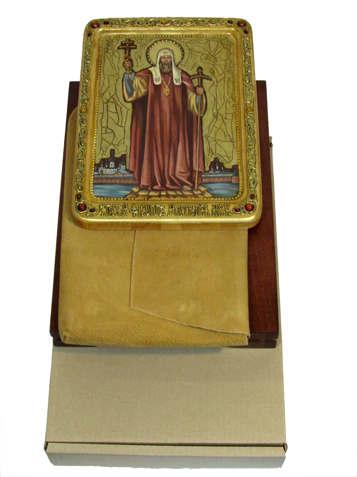 Живописная икона "Святитель Филипп, митрополит Московский" на кипарисе - купить в Москве | Мосподарок 