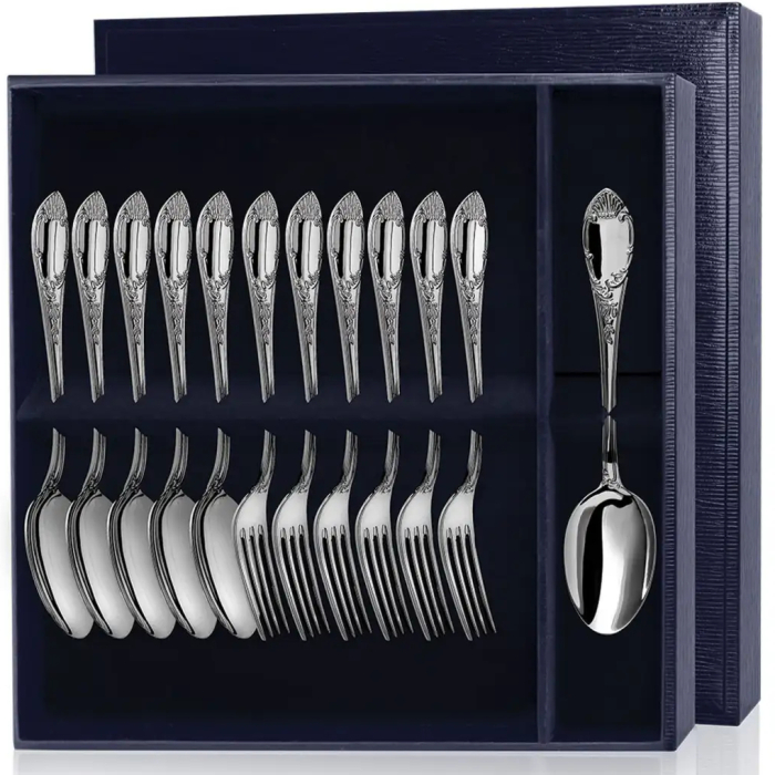 Серебряный десертный набор "Престиж": вилка и ложка, на 6 персон - артикул: AK01193 - стоимость: 196 700 руб. Серебряный десертный набор "Престиж": вилка и ложка, на 6 персон - артикул: AK01193 | Мосподарок