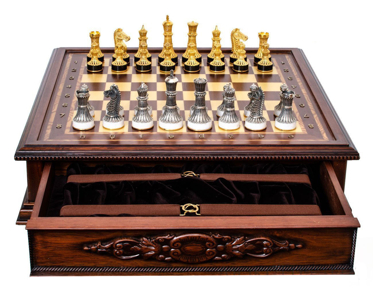 Серебряные шахматы «Филигрань» - артикул: ZA12059 | Мосподарок 