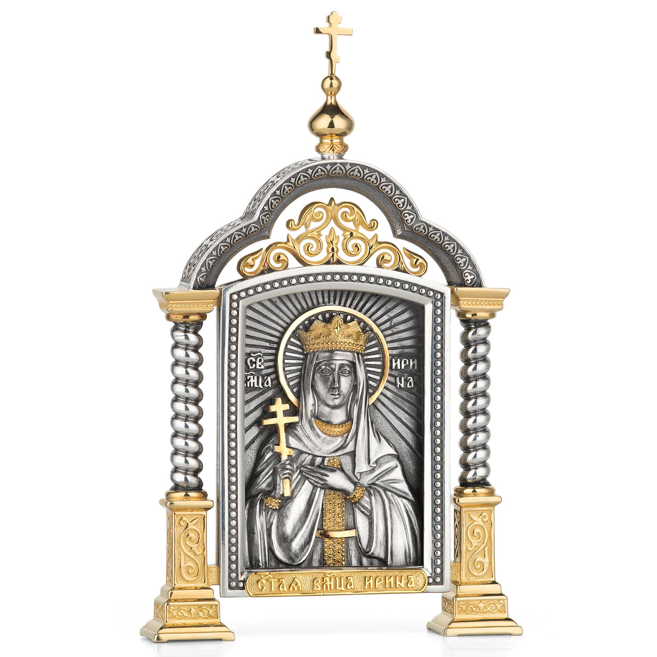 Парадная серебряная икона «Святая Ирина» - артикул: ALT01584 | Мосподарок 