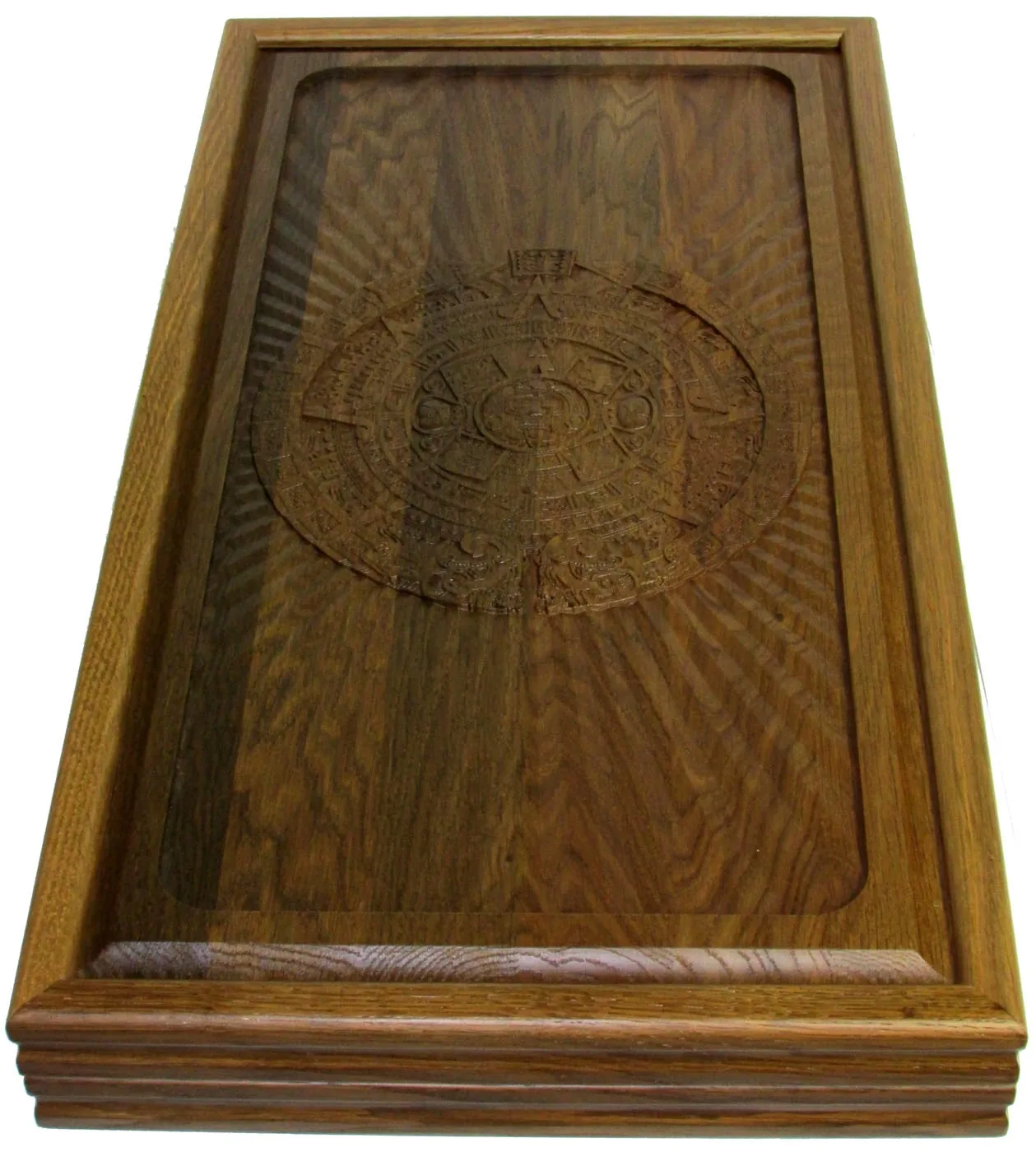 Резные объемные нарды+шашки русского размера из массива мореного дуба "Календарь Майя" - артикул: 120-223 | Мосподарок 