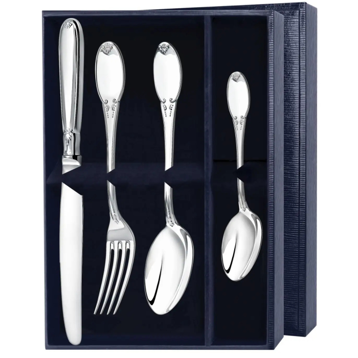 Серебряный столовый набор "Эгоист-Гладкий" облегченный, на 1 персону - артикул: AK01845 | Мосподарок 