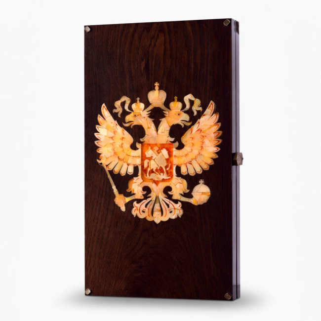 Нарды из янтаря "Герб России"