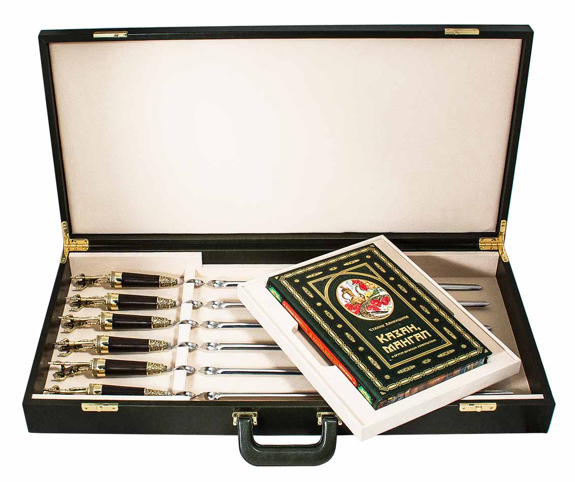 Подарочный набор шампуров «Нефтяники" в кейсе с книгой - артикул: ПНШПКХ-104Нефть | Мосподарок 