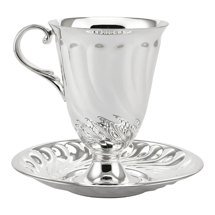 Серебряная чашка с блюдцем №19 - артикул: AK01840 | Мосподарок 