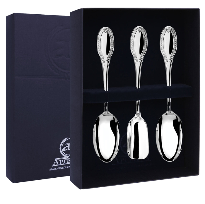 Серебряный чайный набор  "Император": ложка чайная, совок для сахара - артикул: AK01652 - стоимость: 24 300 руб. Серебряный чайный набор  "Император": ложка чайная, совок для сахара - артикул: AK01652 | Мосподарок