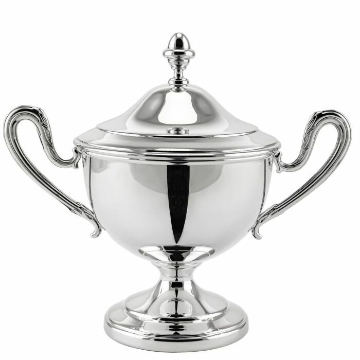 Серебряная сахарница с круглым основанием с чернением - артикул: AK01804 | Мосподарок 