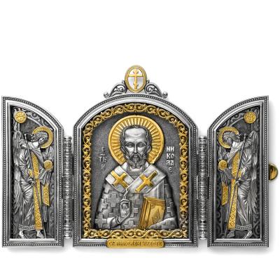 Серебряный складень «Святой Николай»