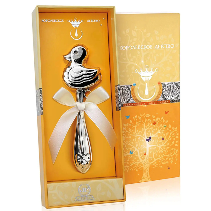 Детская серебряная погремушка КД "Утка" - артикул: AK01456 - стоимость: 13 900 руб. Детская серебряная погремушка КД "Утка" - артикул: AK01456 | Мосподарок