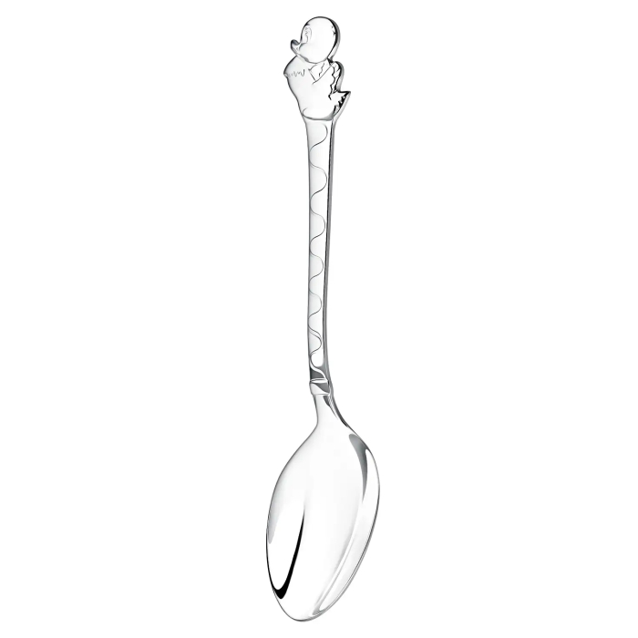 Серебряный набор для малышей "Утенок": ложка и погремушка, на 1 персону - артикул: AK01690 | Мосподарок 