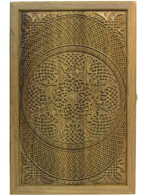 Резные дорожные нарды-шашки из массива чёрного дуба "Севанские-6"