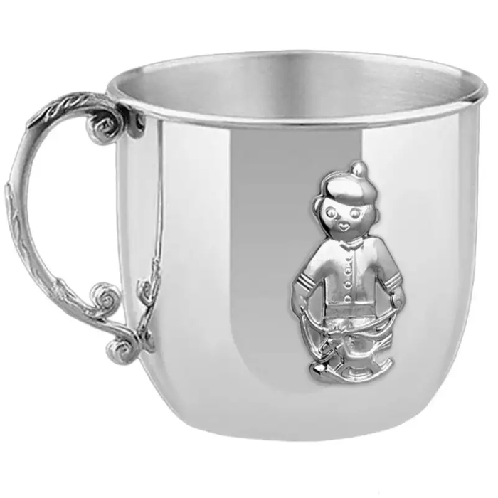 Набор серебряный детский КД "Мальчик": вилка, кружка, ложка с позолотой, на 1 персону - артикул: AK01749 | Мосподарок 
