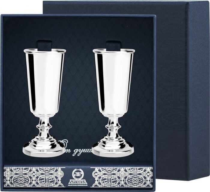 Набор рюмок для водки из серебра "Джентльмен" на 2 персоны - артикул: AK01528 | Мосподарок 