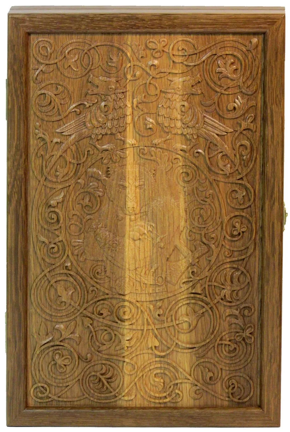 Резные дорожные нарды-шашки из массива чёрного дуба "Берендей" - артикул: 120-151 | Мосподарок 