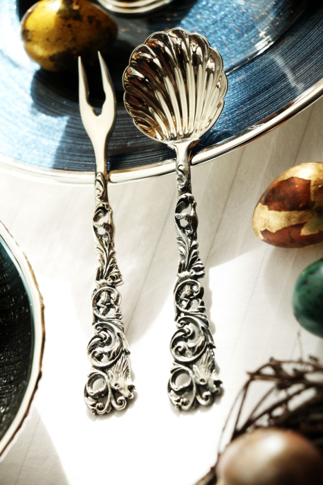 Серебряный чайный  набор "Охотничий": вилка для лимона, Ложка чайная, совок для сахара - артикул: AK01682 - стоимость: 34 700 руб. Серебряный чайный  набор "Охотничий": вилка для лимона, Ложка чайная, совок для сахара - артикул: AK01682 | Мосподарок