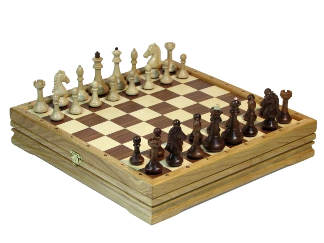 Шахматы "Классик" малые деревянные утяжеленные (высота короля 2,75)