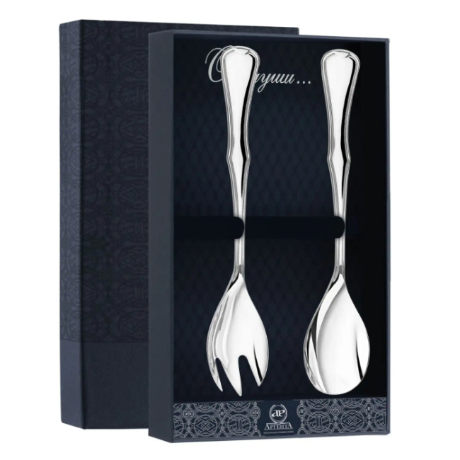 Набор для салата из серебра "№14": вилка, ложка, на 1 персону