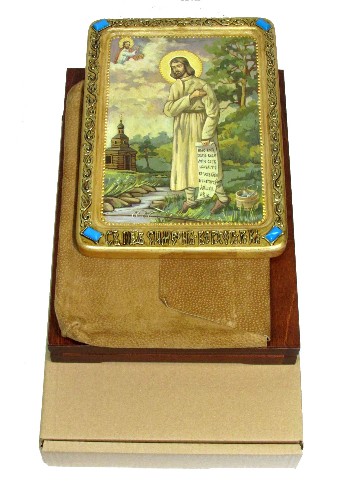 Живописная икона "Святой праведный Симеон Верхотурский" на кипарисе - купить в Москве | Мосподарок 