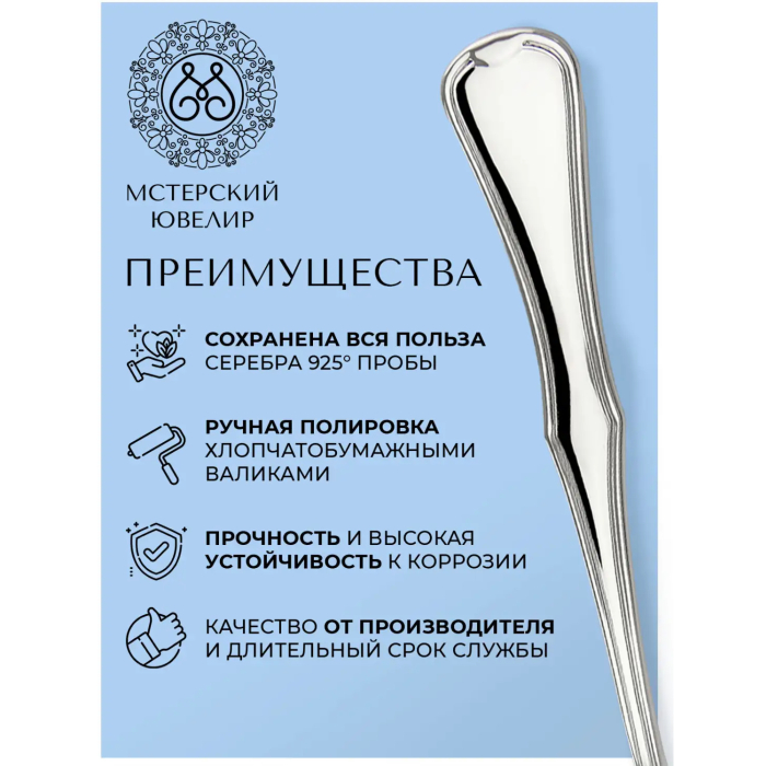 Набор кофейных ложек из серебра "№14" на 6 персон - купить в Москве | Мосподарок