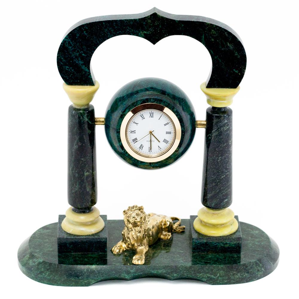 Часы "Лев" камень змеевик - артикул: 013592 | Мосподарок 