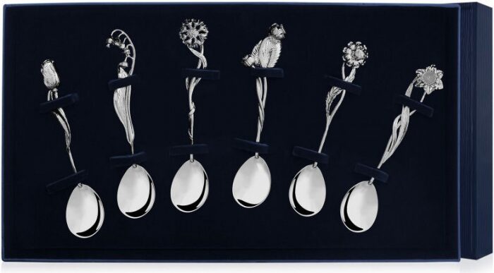 Набор серебряных чайных ложек "Цветы России" на 6 персон - артикул: AK01107 - стоимость: 74 800 руб. Набор серебряных чайных ложек "Цветы России" на 6 персон - артикул: AK01107 | Мосподарок
