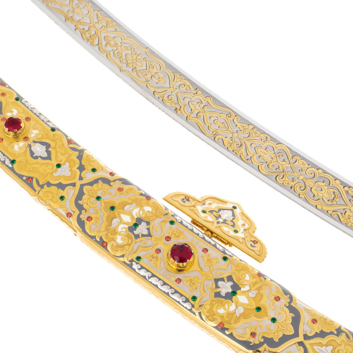 Подарочная сабля  "Восточная" с фианитами и кереплением для ремня, Златоуст - артикул: 301299 | Мосподарок 