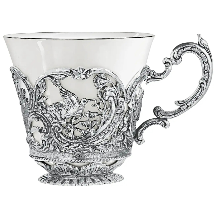 Серебряный чайный набор "Королевская охота": ложка, чашка, чайник - артикул: AK01599 - стоимость: 331 600 руб. Серебряный чайный набор "Королевская охота": ложка, чашка, чайник - артикул: AK01599 | Мосподарок