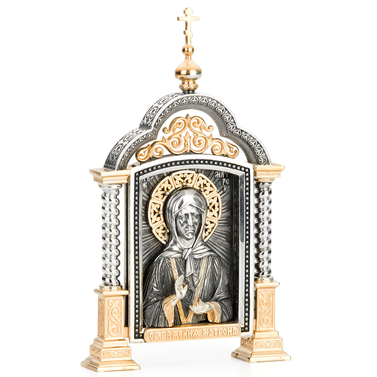 Парадная серебряная икона «Святая Матрона» - артикул: ALT00041 | Мосподарок 