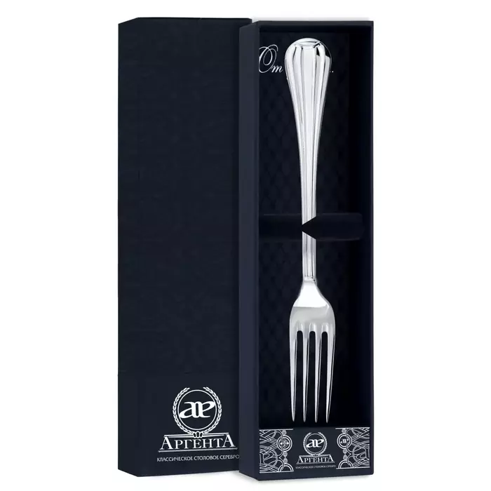 Серебряная столовая вилка "Меридиан" - артикул: AK01655 - стоимость: 22 800 руб. Серебряная столовая вилка "Меридиан" - артикул: AK01655 | Мосподарок