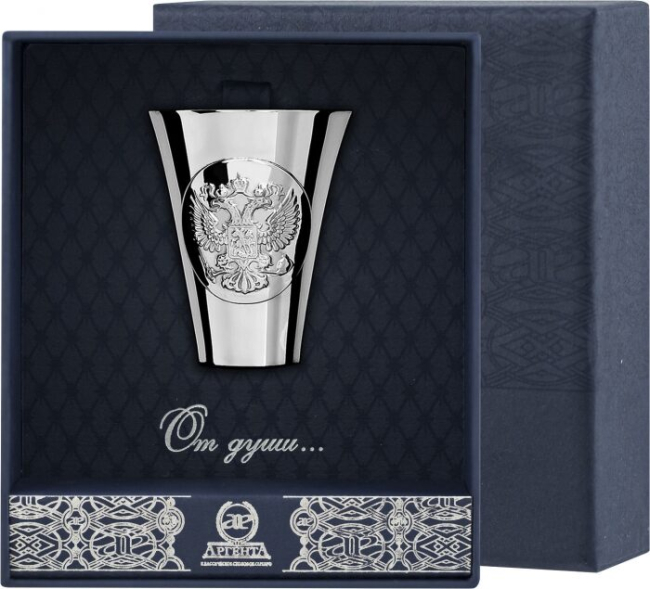 Рюмка для водки из серебра "Герб" полированная, на 1 персону Рюмка для водки из серебра "Герб" полированная, на 1 персону