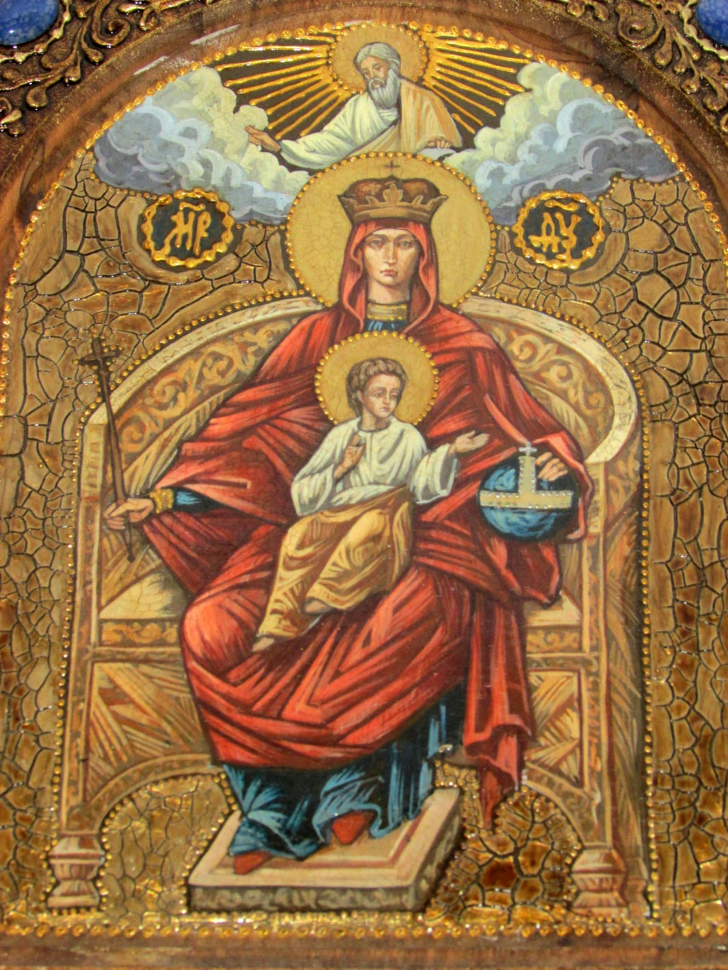 Живописная икона "Образ Божией Матери Державная" на кипарисе - купить в Москве | Мосподарок 