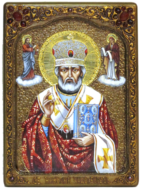 Живописная икона "Святитель Николай, архиепископ Мир Ликийский (Мирликийский)", чудотворец