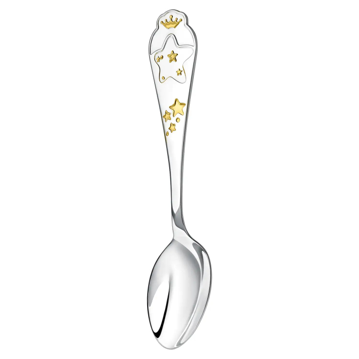 Набор детский серебряный КД "Звезда": вилка, кружка, ложка с позолотой, на 1 персону - артикул: AK01570 | Мосподарок 