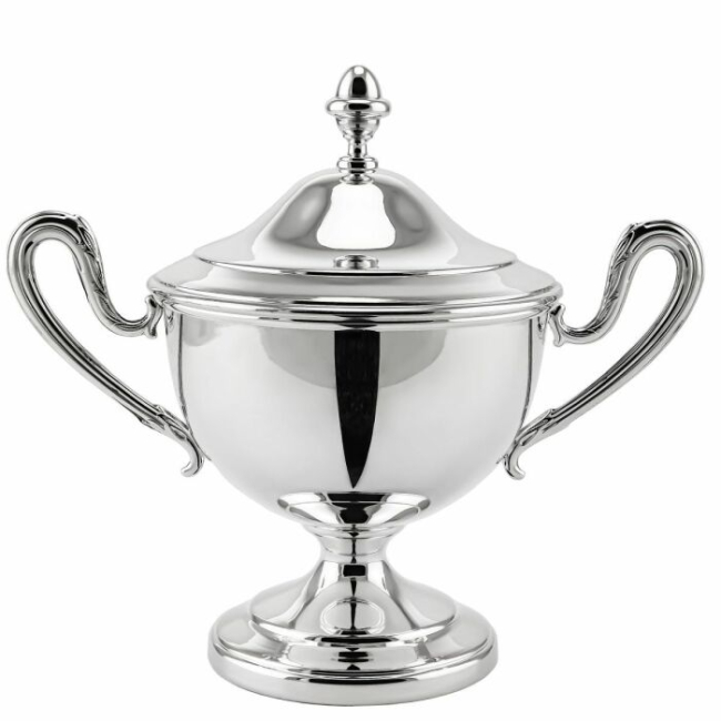 Серебряная сахарница с круглым основанием с чернением Серебряная сахарница с круглым основанием с чернением