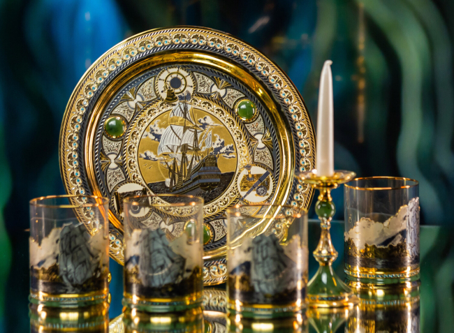 Питейный набор "Парус" (Златоуст)