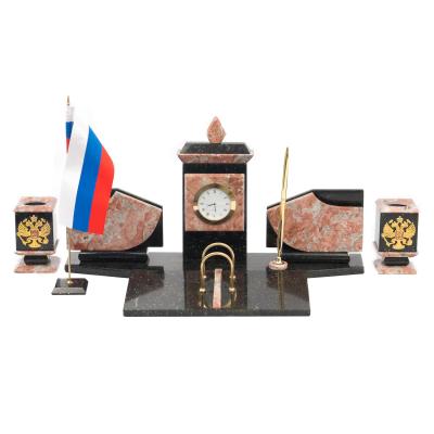 Настольный набор «Герб России» камень креноид