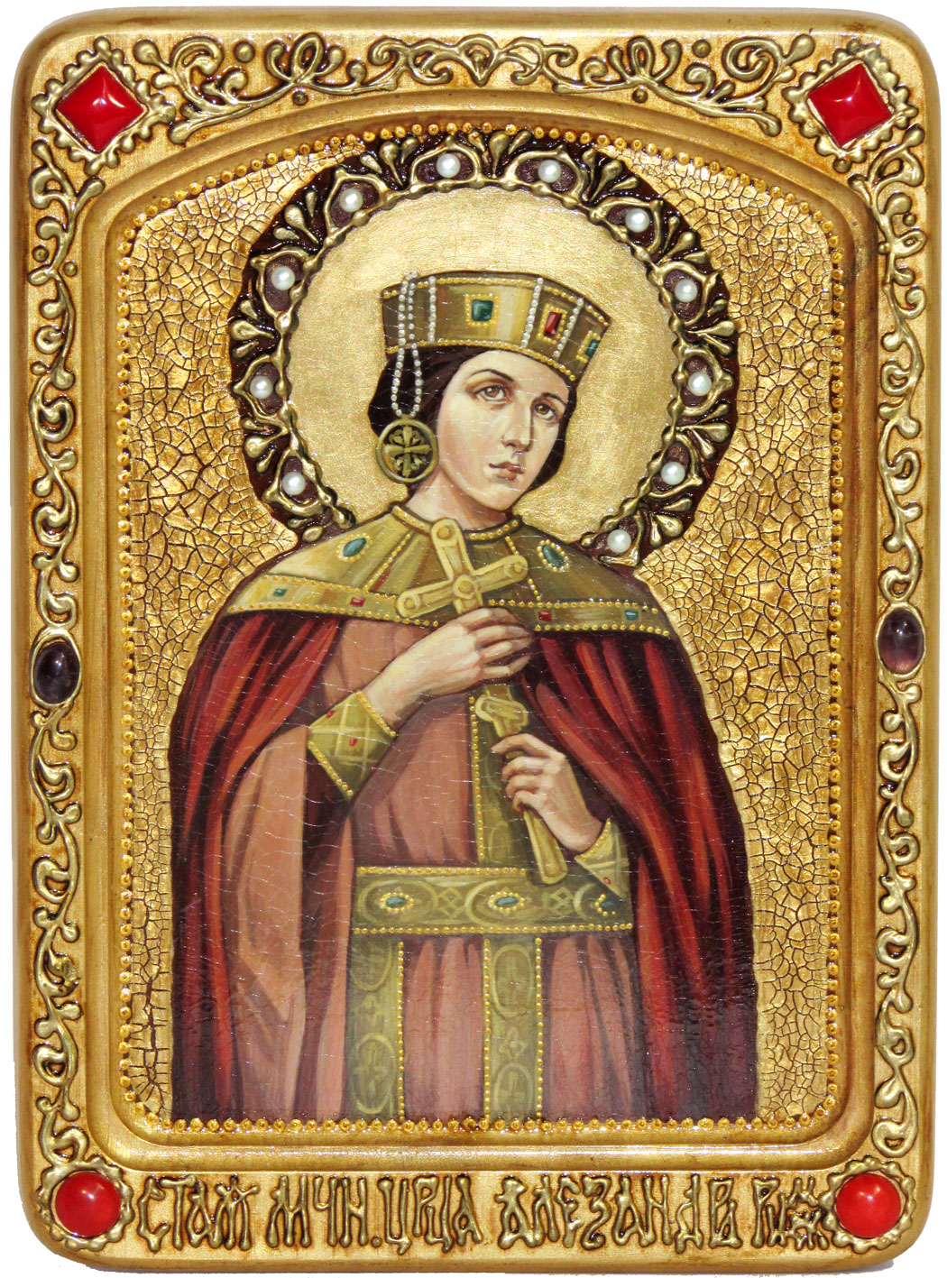 Живописная икона "Святая мученица Александра Римская" на кипарисе - купить в Москве | Мосподарок 