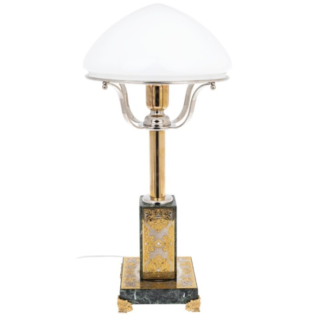 Лампа настольная из змеевика "Дворцовая" Златоуст