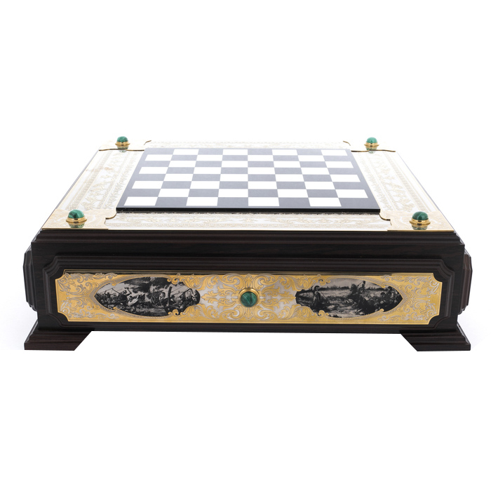 Шахматы из белого мрамора и долерита "Баталия" Златоуст - артикул: 301220 | Мосподарок 