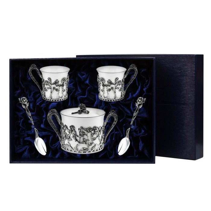 Набор для кофе "Розалия": ложка, чашка, сахарница, на 2 персоны - артикул: AK01842 - стоимость: 138 800 руб. Набор для кофе "Розалия": ложка, чашка, сахарница, на 2 персоны - артикул: AK01842 | Мосподарок
